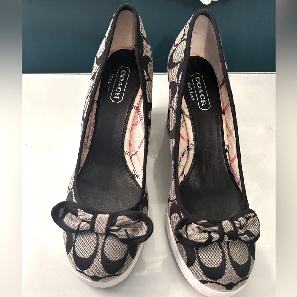 Coach Sweetie Wedges black/grey/white 9